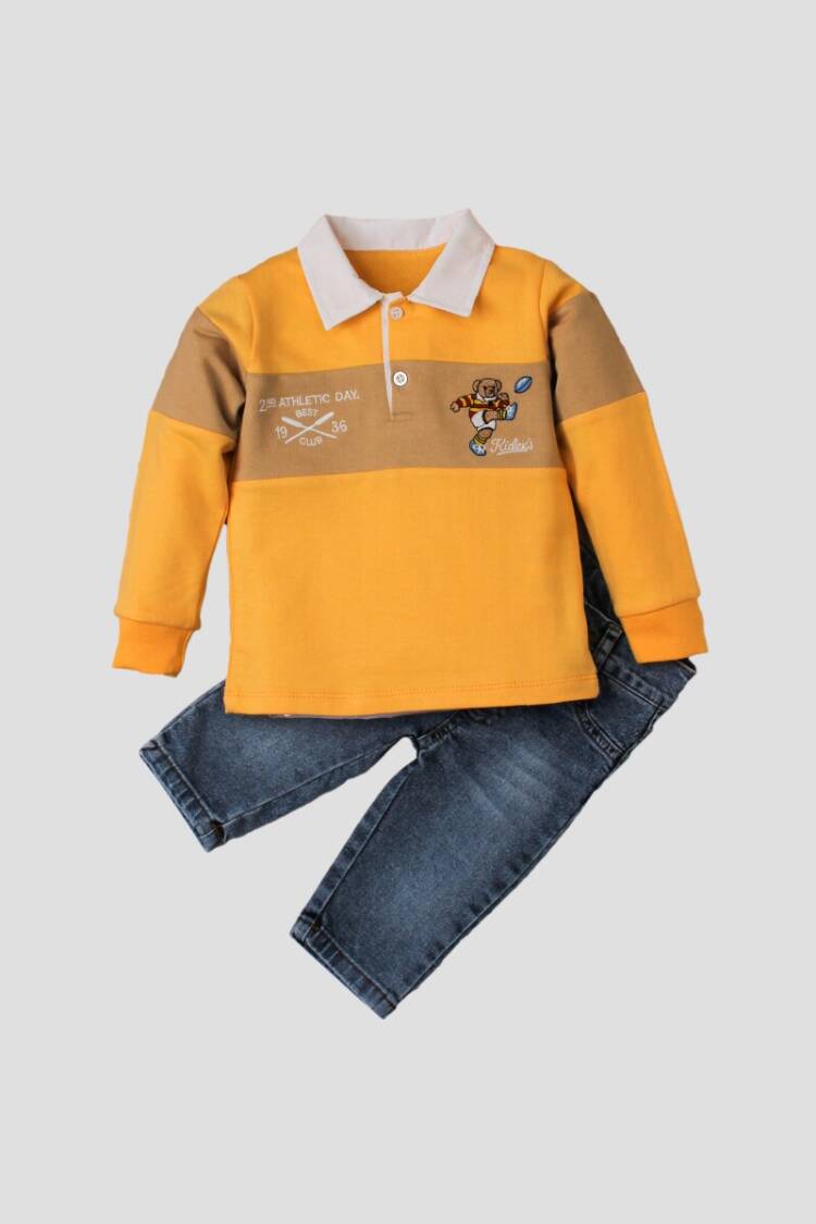 Wholesale Baby Boys 2-Piece Long Sleeve T-Shirt and Denim Pants 9-24M - Brand: Kidexs - Kids & Baby Clothes Wholesale - Globality Store