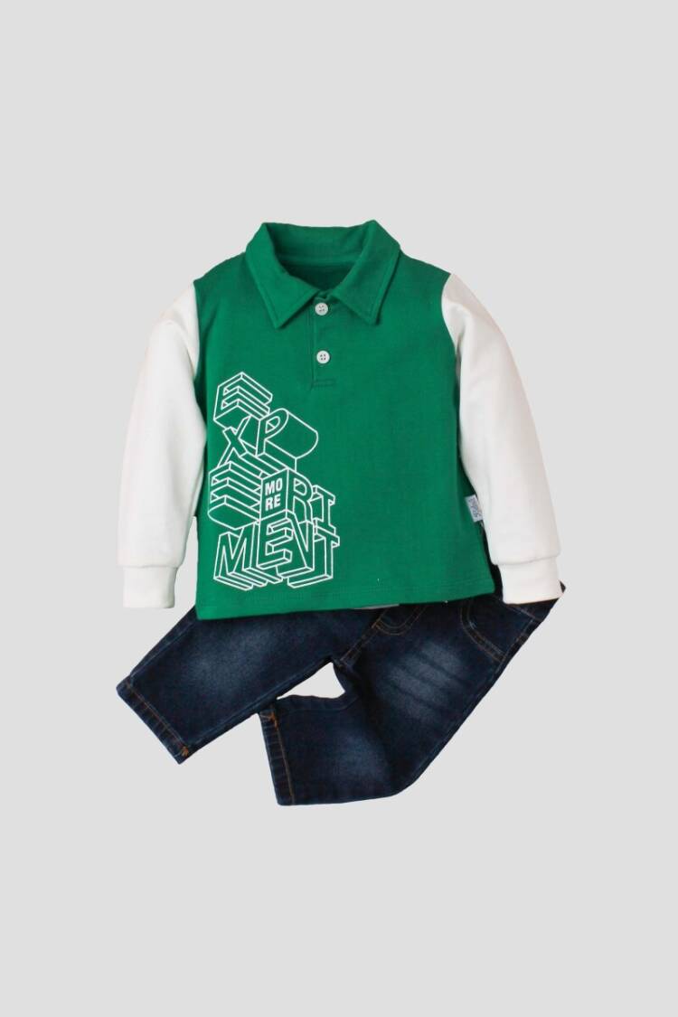 Wholesale Baby Boys 2-Piece Long Sleeve T-Shirt and Denim Pants 9-24M - Brand: Kidexs - Kids & Baby Clothes Wholesale - Globality Store