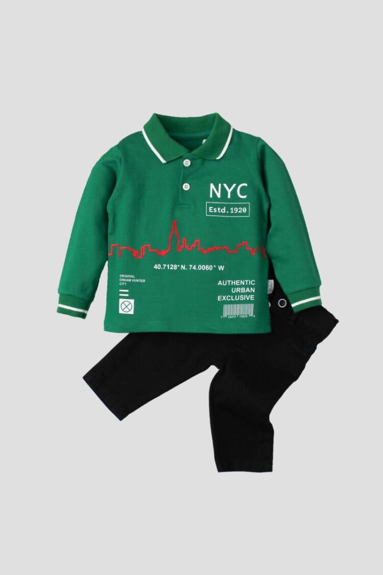Wholesale Baby Boys 2-Piece Long Sleeve T-Shirt and Pants 9-24M - Brand: Kidexs - Kids & Baby Clothes Wholesale - Globality Store