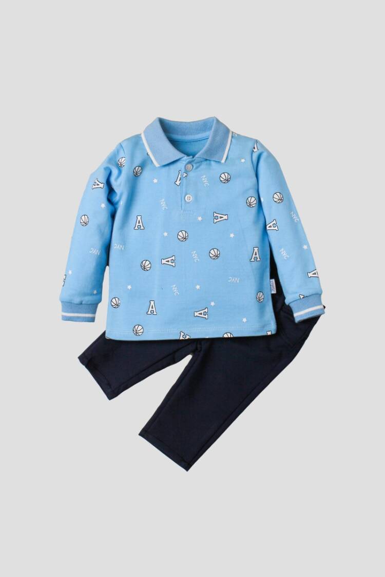 Wholesale Baby Boys 2-Piece Long Sleeve T-Shirt and Pants 9-24M - Brand: Kidexs - Kids & Baby Clothes Wholesale - Globality Store