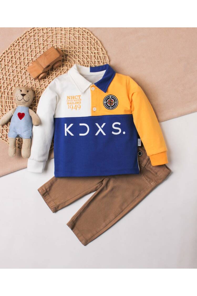 Wholesale Baby Boys 2-Piece Long Sleeve T-Shirt and Pants 9-24M - Brand: Kidexs - Kids & Baby Clothes Wholesale - Globality Store