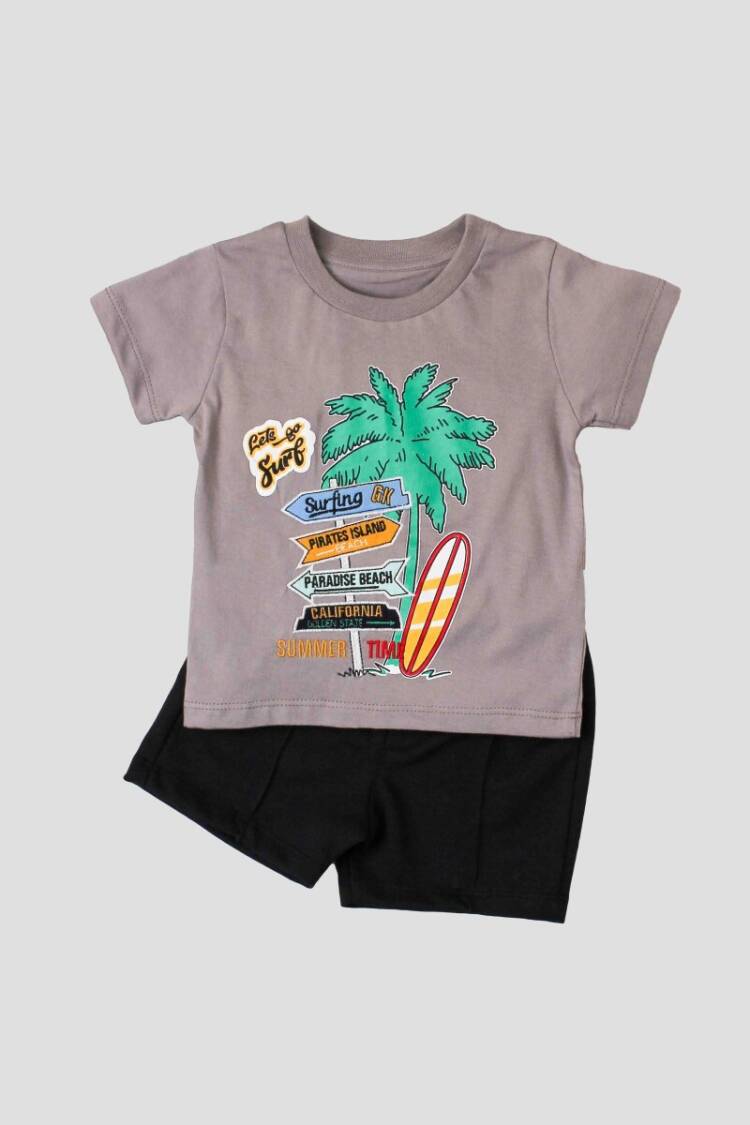 Wholesale Baby Boys 2-Piece Printed T-shirt and Shorts Set 6-24M - Brand: Kidexs - Kids & Baby Clothes Wholesale - Globality Store