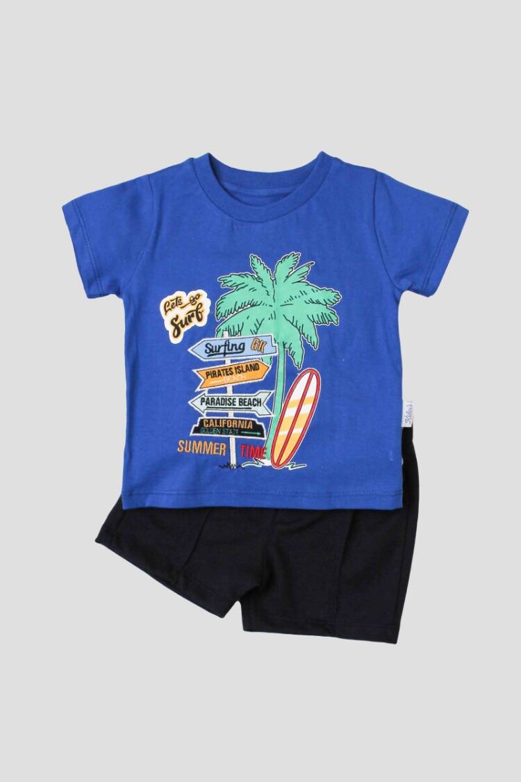 Wholesale Baby Boys 2-Piece Printed T-shirt and Shorts Set 6-24M - Brand: Kidexs - Kids & Baby Clothes Wholesale - Globality Store