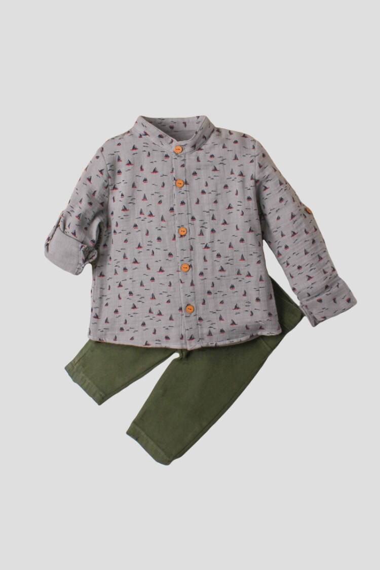 Wholesale Baby Boys 2-Piece Shirt Set with Pants 9-24M - Brand: Kidexs - Kids & Baby Clothes Wholesale - Globality Store