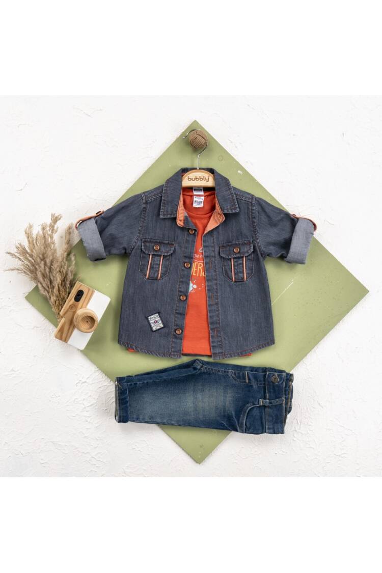 Wholesale Baby Boys 3-Piece Jacket, Pants and T-shirt Set 6-24M - Brand: Bubbly - Kids & Baby Clothes Wholesale - Globality Store