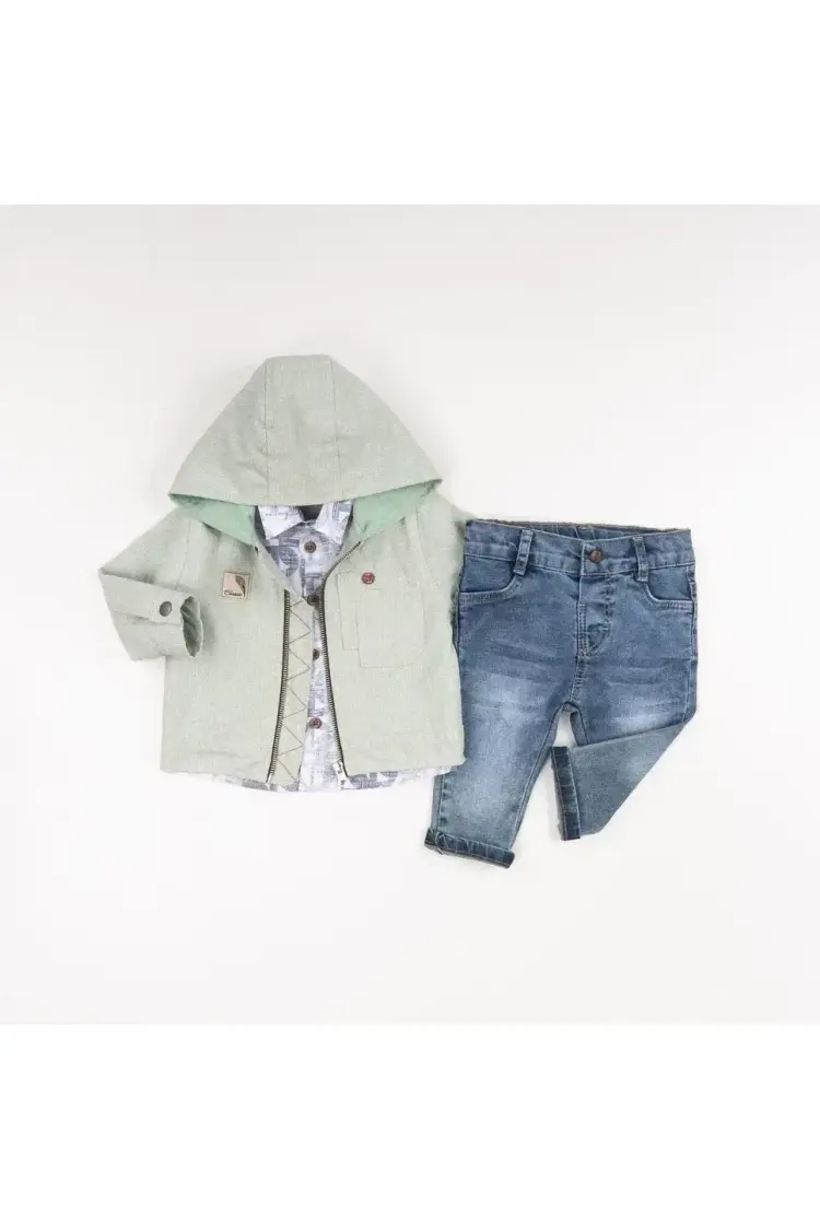Wholesale Baby Boys 3-Piece Jacket, Shirt and Denim Pants Set 6-24M - Brand: Bubbly - Kids & Baby Clothes Wholesale - Globality Store