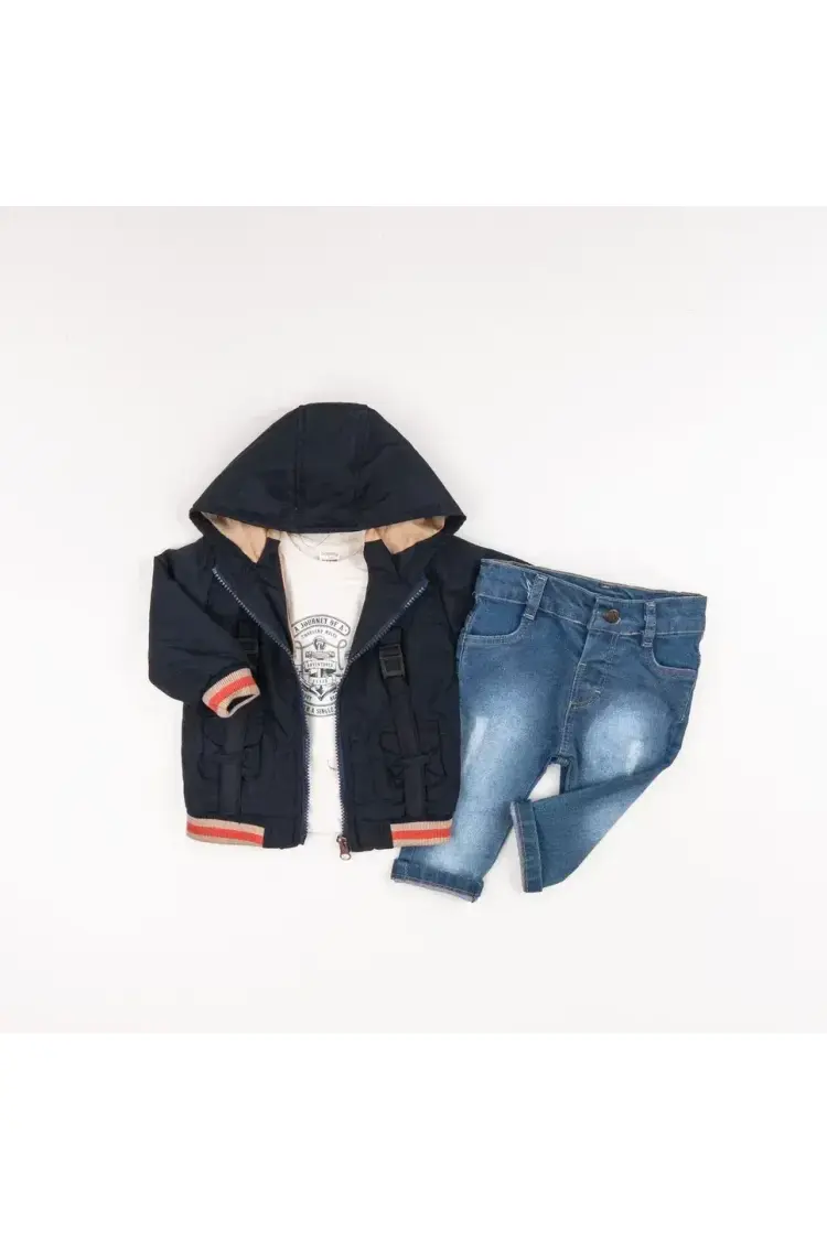 Wholesale Baby Boys 3-Piece Pants, Jacket and Tişört Set 6-24M - Brand: Bubbly - Kids & Baby Clothes Wholesale - Globality Store