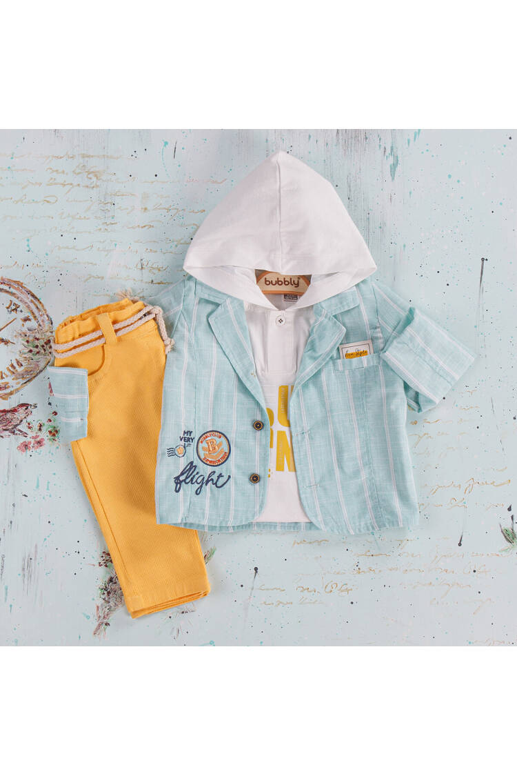Wholesale Baby Boys 3-Piece Pants, Shirt and Sweatshirt Set 6-24M - Brand: Bubbly - Kids & Baby Clothes Wholesale - Globality Store