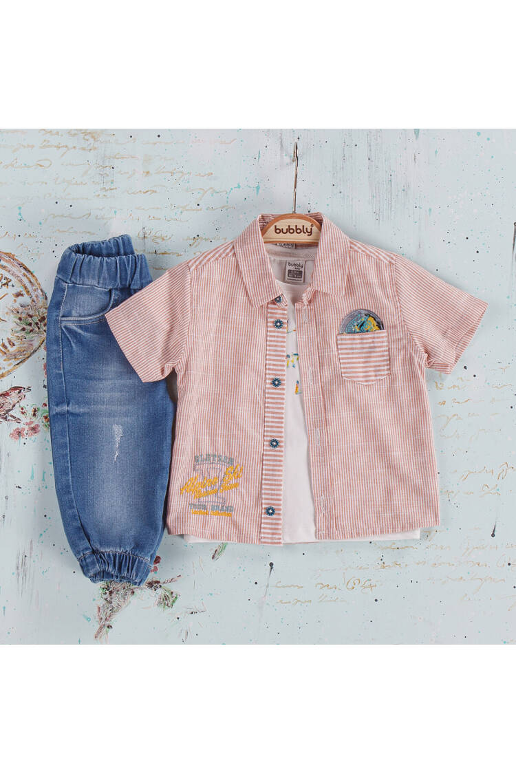 Wholesale Baby Boys 3-Piece Pants, Shirt and T-shirt Set 6-24M - Brand: Bubbly - Kids & Baby Clothes Wholesale - Globality Store