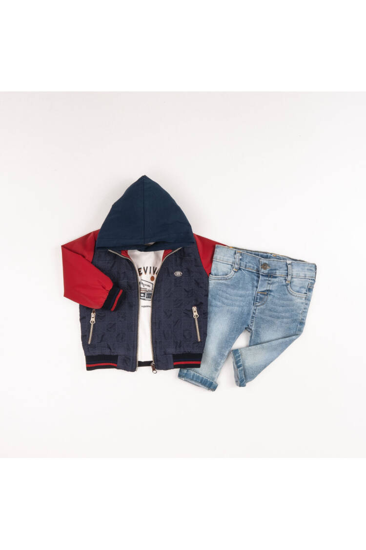 Wholesale Baby Boys 3-Piece Raincoat, Bodysuit and Denim Pants Set 6-24M - Brand: Bubbly - Kids & Baby Clothes Wholesale - Globality Store