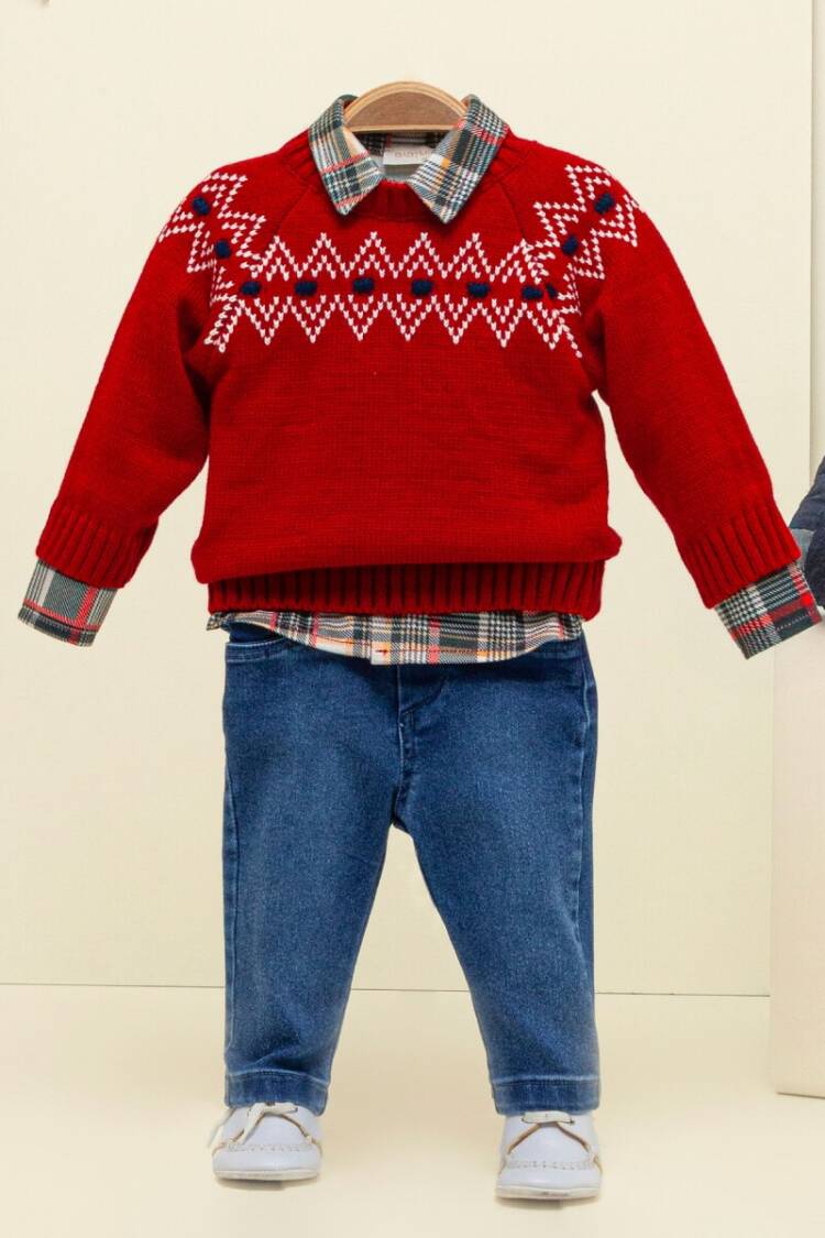 Wholesale Baby Boys 3-Piece Sweater Shirt and Denim Pants Set 9-24M - Brand: Babymuz - Kids & Baby Clothes Wholesale - Globality Store
