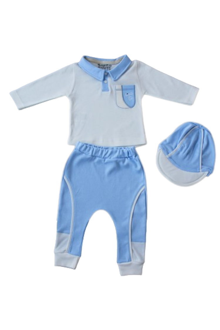 Wholesale Baby Boys 3-Piece Sweatshirt Pants and Hat Set 3-12M - Brand: Tomuycuk - Kids & Baby Clothes Wholesale - Globality Store