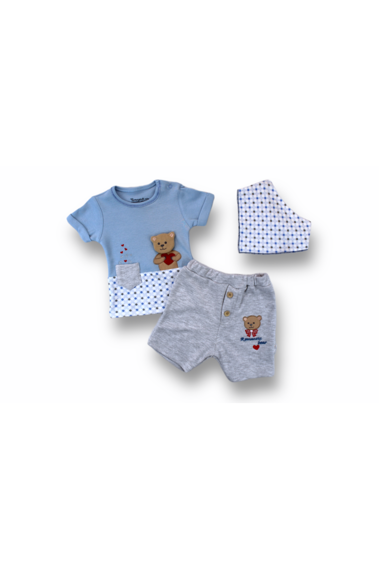 Wholesale Baby Boys 3-Piece T-shirt and Shorts set 3-18M - Brand: Tomuycuk - Kids & Baby Clothes Wholesale - Globality Store