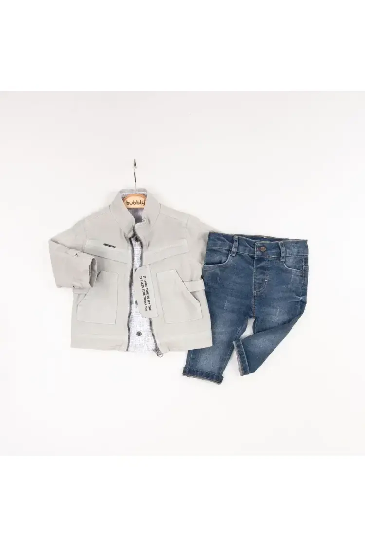 Wholesale Baby Boys 3-Piece Jacket, Shirt and Denim Pants Set 6-24M - Brand: Bubbly - Kids & Baby Clothes Wholesale - Globality Store
