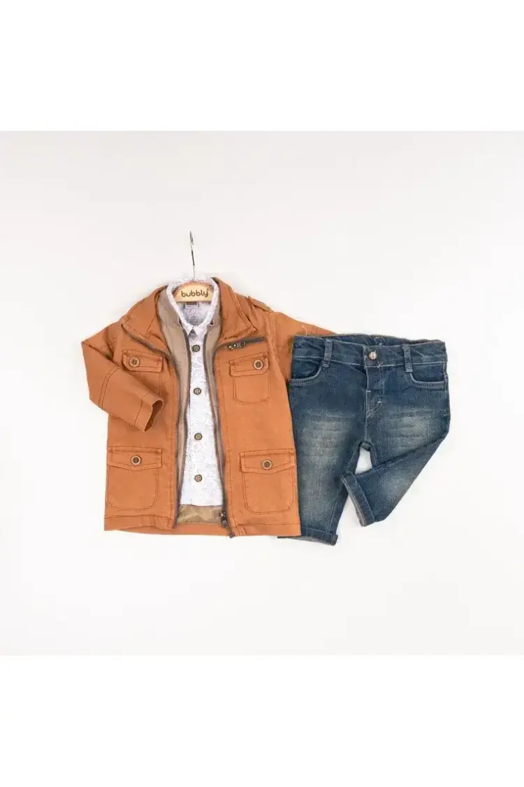 Wholesale Baby Boys 3-Pieces Jacket, Shirt and Denim Pants Set 6-24M - Brand: Bubbly - Kids & Baby Clothes Wholesale - Globality Store