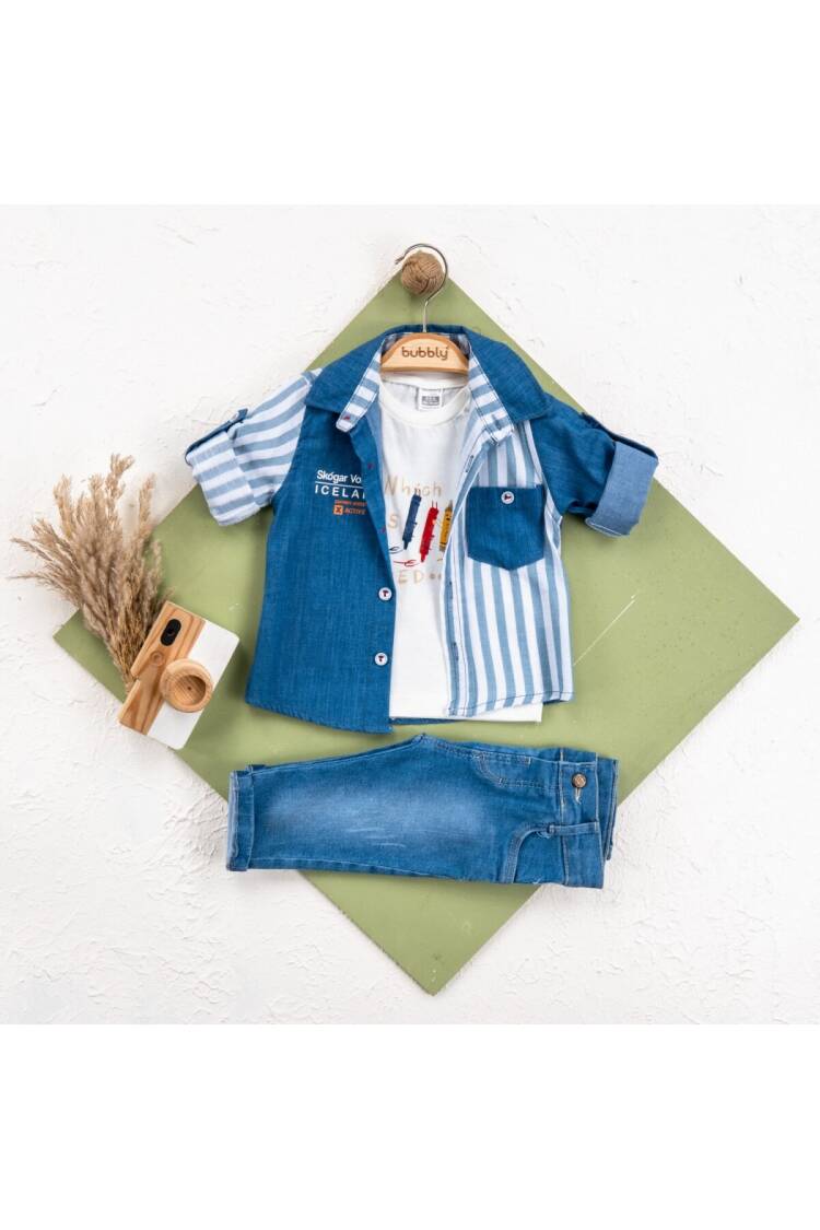 Wholesale Baby Boys 3'lü Jacket, Pants ve T-shirt Takımı 6-24M - Brand: Bubbly - Kids & Baby Clothes Wholesale - Globality Store