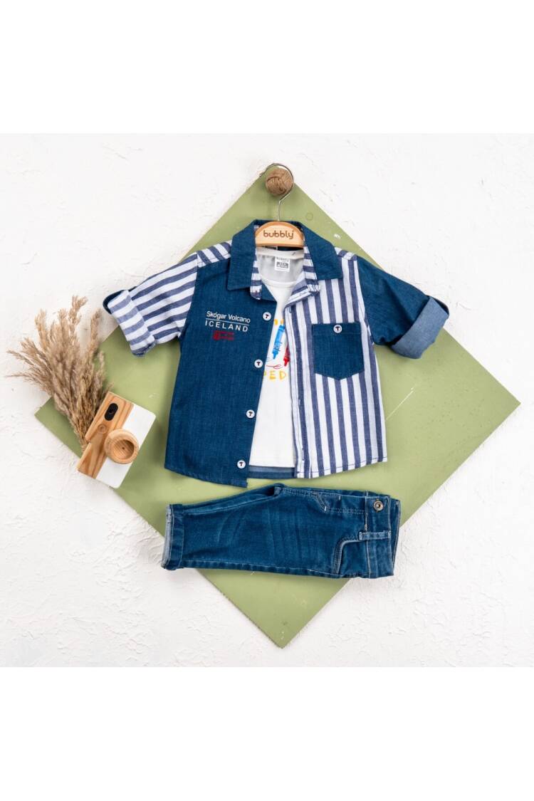 Wholesale Baby Boys 3'lü Jacket, Pants ve T-shirt Takımı 6-24M - Brand: Bubbly - Kids & Baby Clothes Wholesale - Globality Store