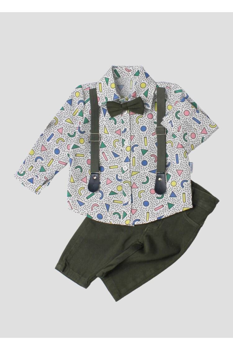 Wholesale Baby Boys 4-Piece Shirt Pants Suspender and Bowtie 6-24M - Brand: Kidexs - Kids & Baby Clothes Wholesale - Globality Store