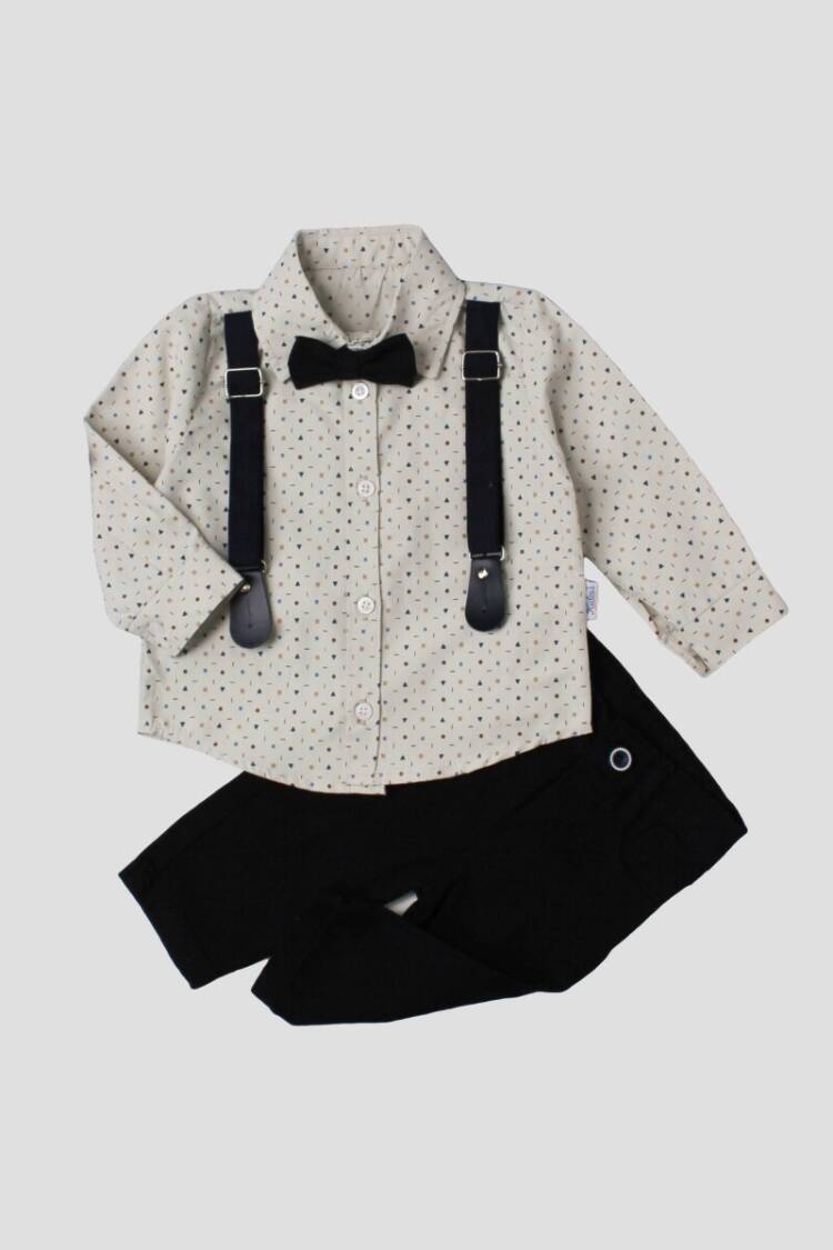 Wholesale Baby Boys 4-Piece Shirt Pants Suspender and Bowtie 6-24M - Brand: Kidexs - Kids & Baby Clothes Wholesale - Globality Store