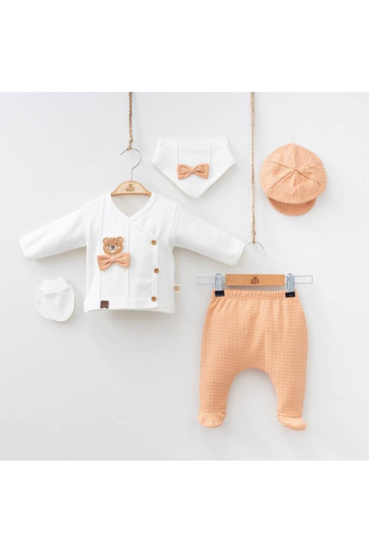 Wholesale Baby Boys 5-Piece Newborn Set with Body Pants Hat Bib and Glove 0-3M - Brand: Minizeyn - Kids & Baby Clothes Wholesale - Globality Store