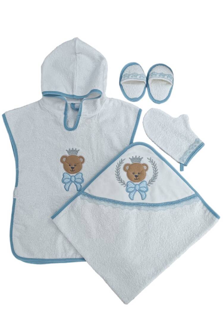 Wholesale Baby Boys 5-Piece Towel Hooded Pareo Set 0-18M - Brand: Tomuycuk - Kids & Baby Clothes Wholesale - Globality Store