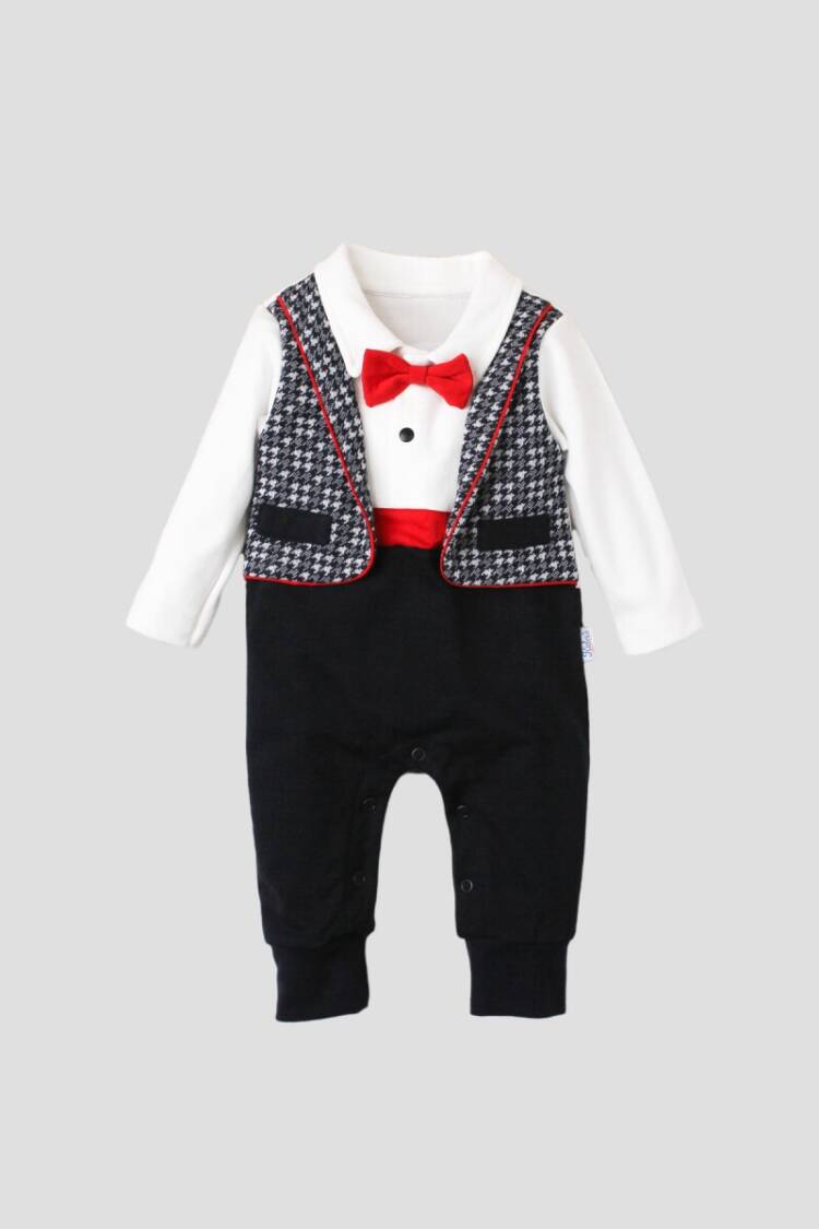 Wholesale Baby Boys Jumpsuit with Vest and Bowtie 3-12M - Brand: Kidexs - Kids & Baby Clothes Wholesale - Globality Store