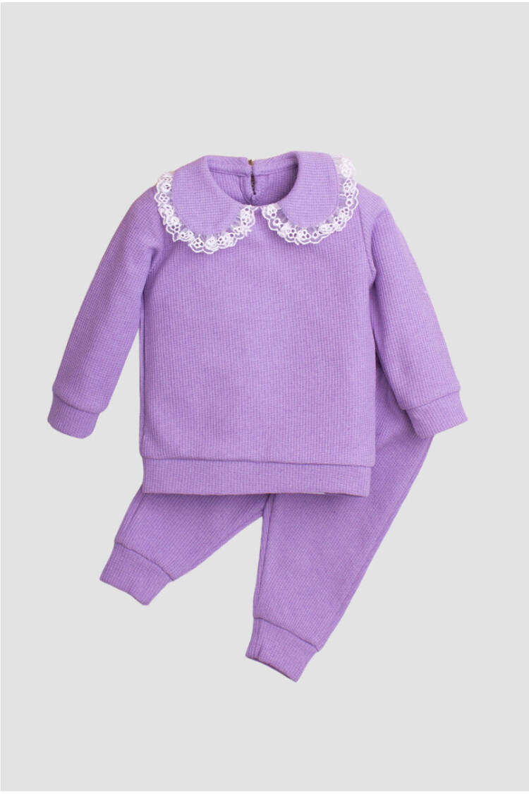 Wholesale Baby Girl 2-Piece Set with Lace Detail on Collar 9-24M - Brand: Kidexs - Kids & Baby Clothes Wholesale - Globality Store