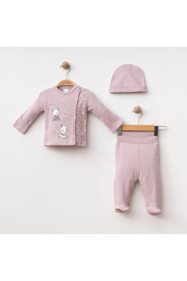 Wholesale Baby Girl 3-Piece Newborn Set 0-3M - Brand: Gümüş Baby - Kids & Baby Clothes Wholesale - Globality Store