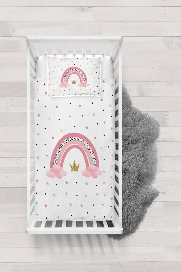 Wholesale Baby Girl 3-Piece Rainbow Patterned Duvet Cover Set 100*150cm - Brand: Talia Home - Kids & Baby Clothes Wholesale - Globality Store