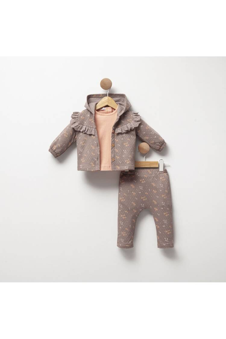 Wholesale Baby Girl 3pcs Cardigan Body and Trousers Set 6-18M - Brand: Cassiope - Kids & Baby Clothes Wholesale - Globality Store