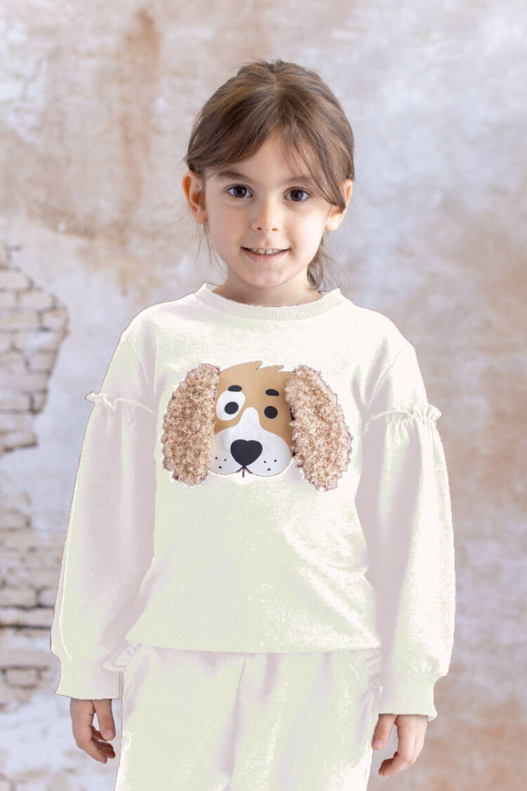 Wholesale Baby Girl Ear Detailed Sweatshirt 6-48M - Brand: Mininio - Kids & Baby Clothes Wholesale - Globality Store