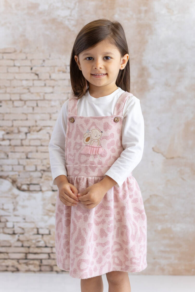 Wholesale Baby Girl Embroidery Detailed Body and Salopet Set 9-48M - Brand: Mininio - Kids & Baby Clothes Wholesale - Globality Store