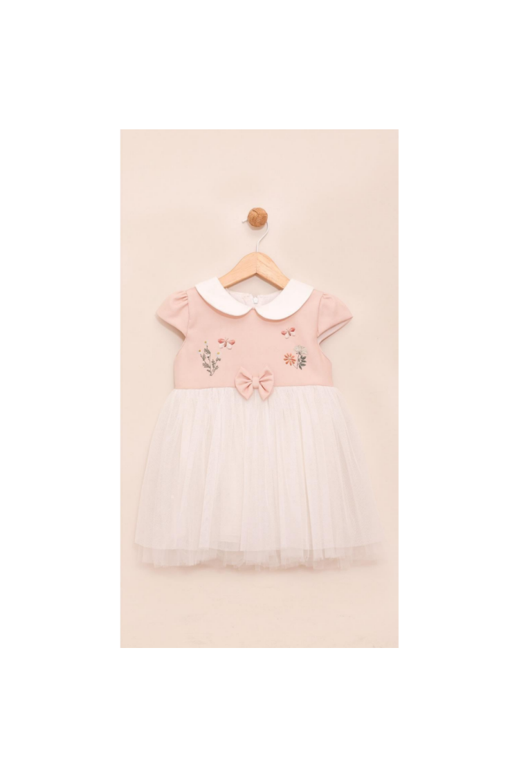 Wholesale Baby Girl Floral Patterned Tulle Dress 9-24M - Brand: Lilax - Kids & Baby Clothes Wholesale - Globality Store