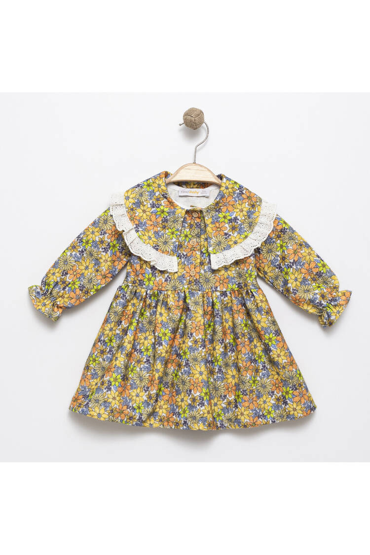 Wholesale Baby Girl Flower Patterned Dress 6-24M - Brand: Timo - Kids & Baby Clothes Wholesale - Globality Store