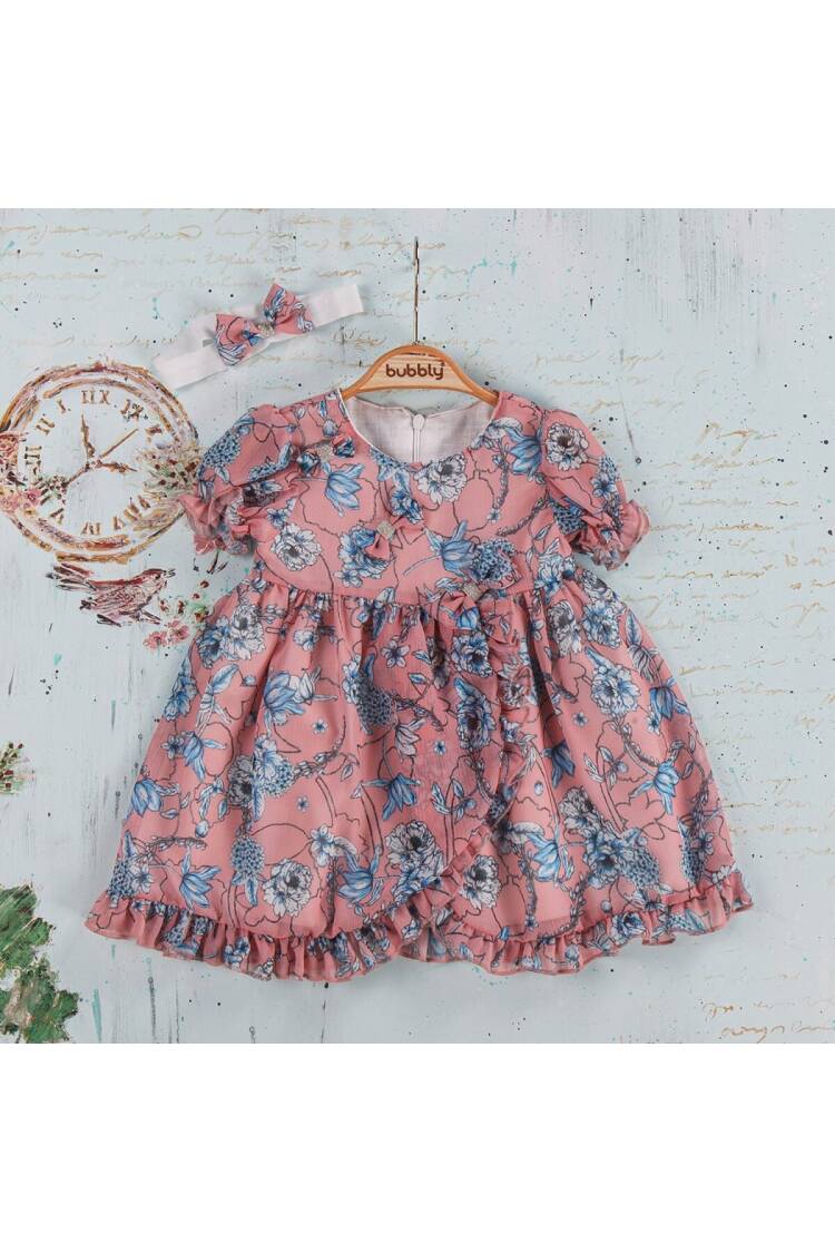 Wholesale Baby Girl Flower Printed Dress 6-24M - Brand: Bubbly - Kids & Baby Clothes Wholesale - Globality Store
