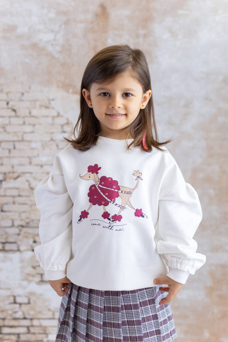 Wholesale Baby Girl Glitter Printed Sweatshirt 6-48M - Brand: Mininio - Kids & Baby Clothes Wholesale - Globality Store