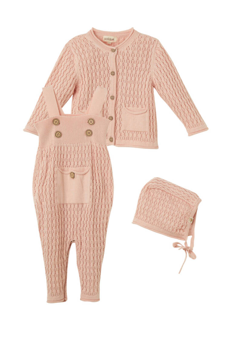 Wholesale Baby Girl Organic Cotton 3-Piece Set 3-18M - Brand: Uludağ Triko - Kids & Baby Clothes Wholesale - Globality Store