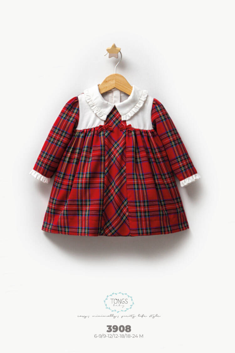Wholesale Baby Girl Plaid Dress 6-24M - Brand: Tongs - Kids & Baby Clothes Wholesale - Globality Store