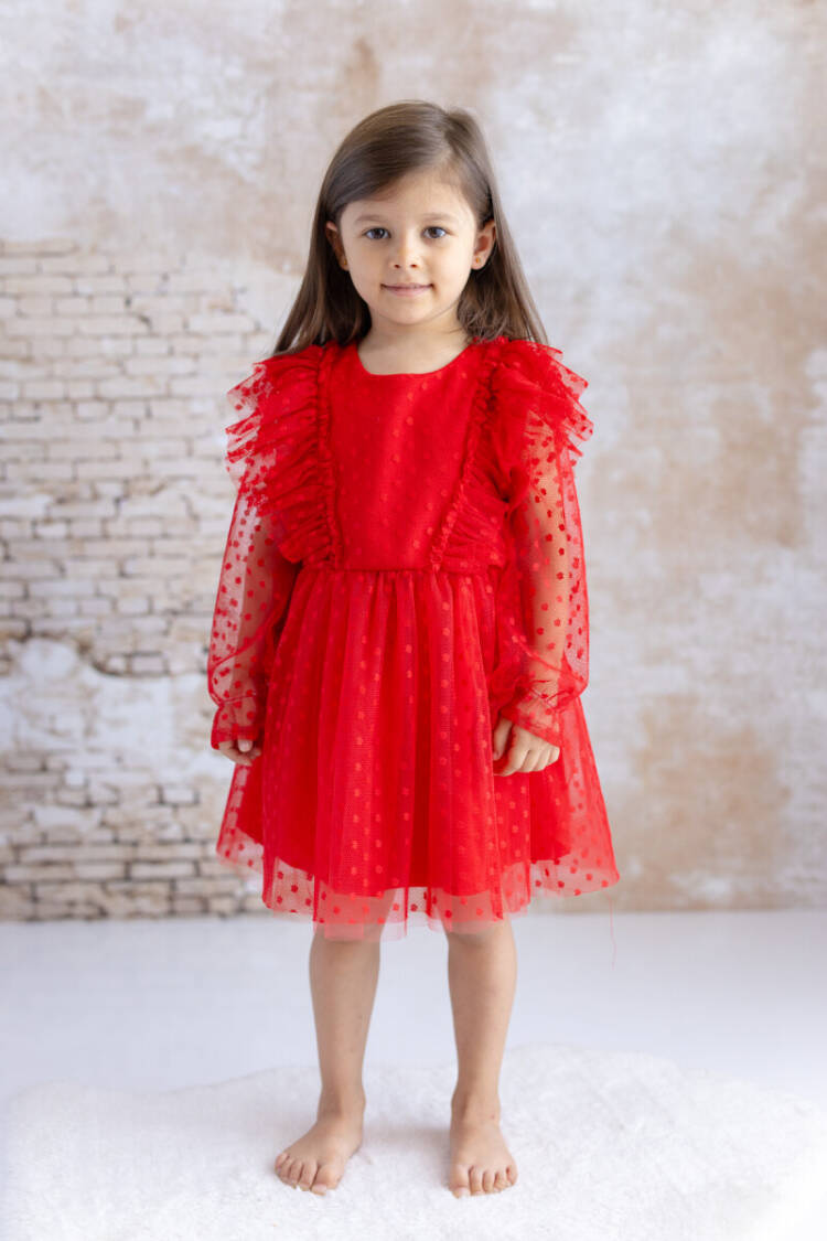 Wholesale Baby Girl Polka Dot Tulle Dress 9-48M - Brand: Mininio - Kids & Baby Clothes Wholesale - Globality Store