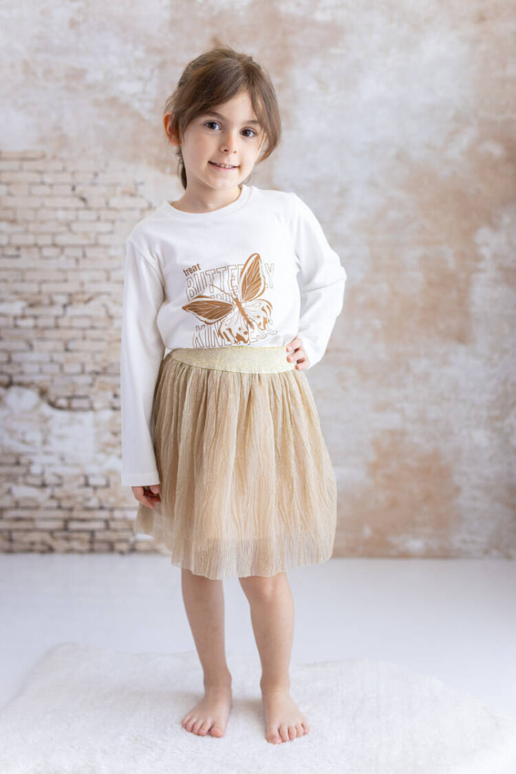 Wholesale Baby Girl Printed Body and Tulle Skirt 9-48M - Brand: Mininio - Kids & Baby Clothes Wholesale - Globality Store