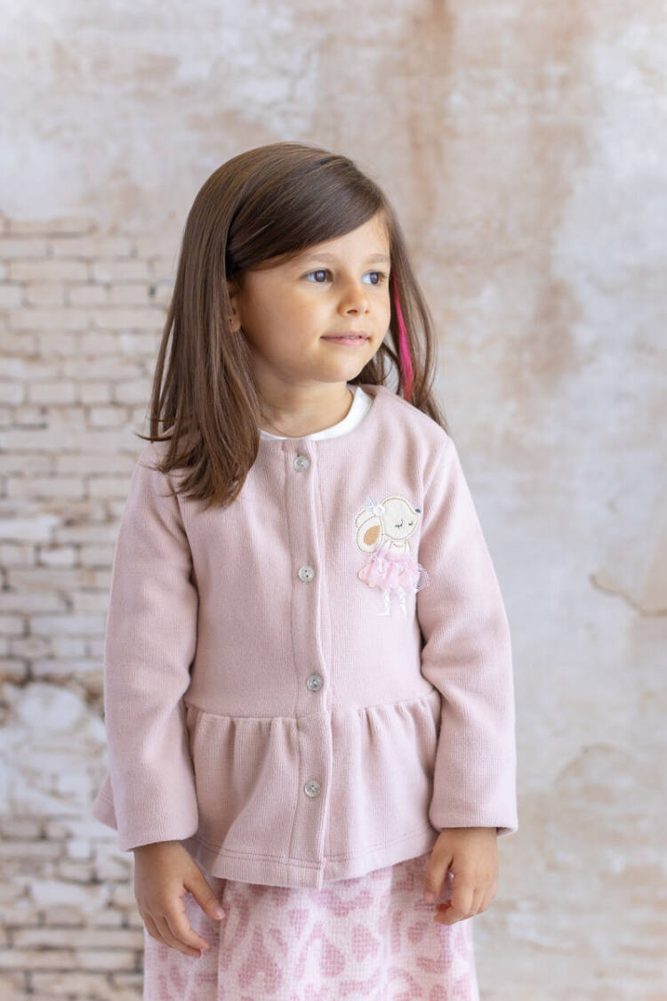 Wholesale Baby Girl Rabbit Embroidered Jacket 6-48M - Brand: Mininio - Kids & Baby Clothes Wholesale - Globality Store