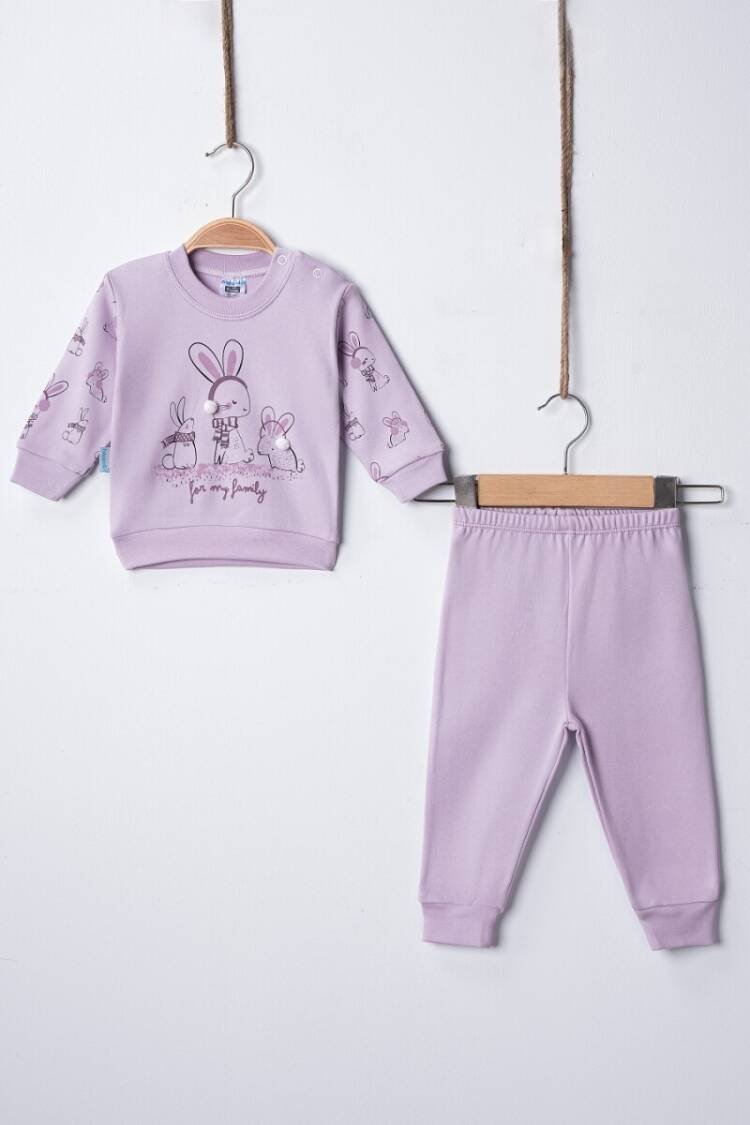 Wholesale Baby Girl Rabbit Pajama Set 3-9M - Brand: Hoppidik - Kids & Baby Clothes Wholesale - Globality Store