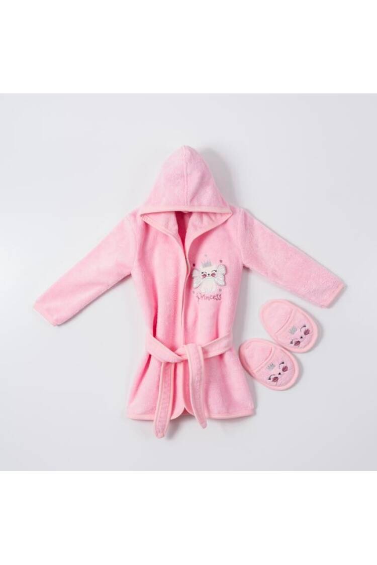 Wholesale Baby Girls 2-Piece Kids Bathrobe Set with Slipper 1-4Y - Brand: Ramel Kids - Kids & Baby Clothes Wholesale - Globality Store