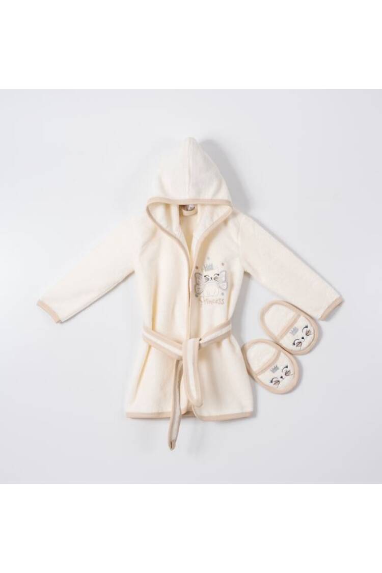 Wholesale Baby Girls 2-Piece Kids Bathrobe Set with Slipper 1-4Y - Brand: Ramel Kids - Kids & Baby Clothes Wholesale - Globality Store