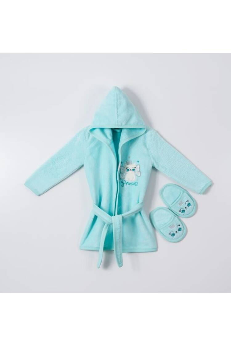 Wholesale Baby Girls 2-Piece Kids Bathrobe Set with Slipper 1-4Y - Brand: Ramel Kids - Kids & Baby Clothes Wholesale - Globality Store