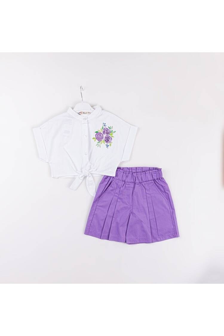 Wholesale Baby Girls 2-Piece Shirt and Shorts Set 7-10Y - Brand: Büşra Bebe - Kids & Baby Clothes Wholesale - Globality Store