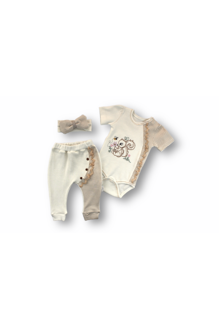 Wholesale Baby Girls 3-Piece Bodysuit Set 3-12M - Brand: Tomuycuk - Kids & Baby Clothes Wholesale - Globality Store