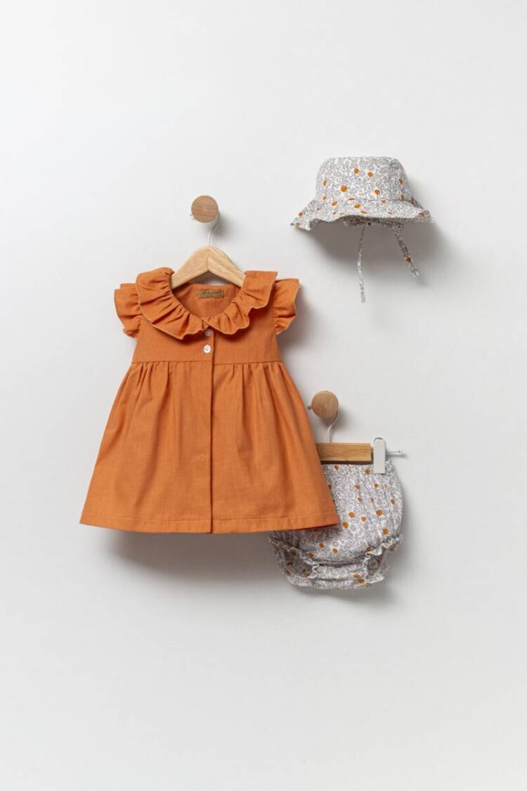 Wholesale Baby Girls 3-Piece Dress, Panties and Hat Set 0-12M - Brand: Babyline - Kids & Baby Clothes Wholesale - Globality Store