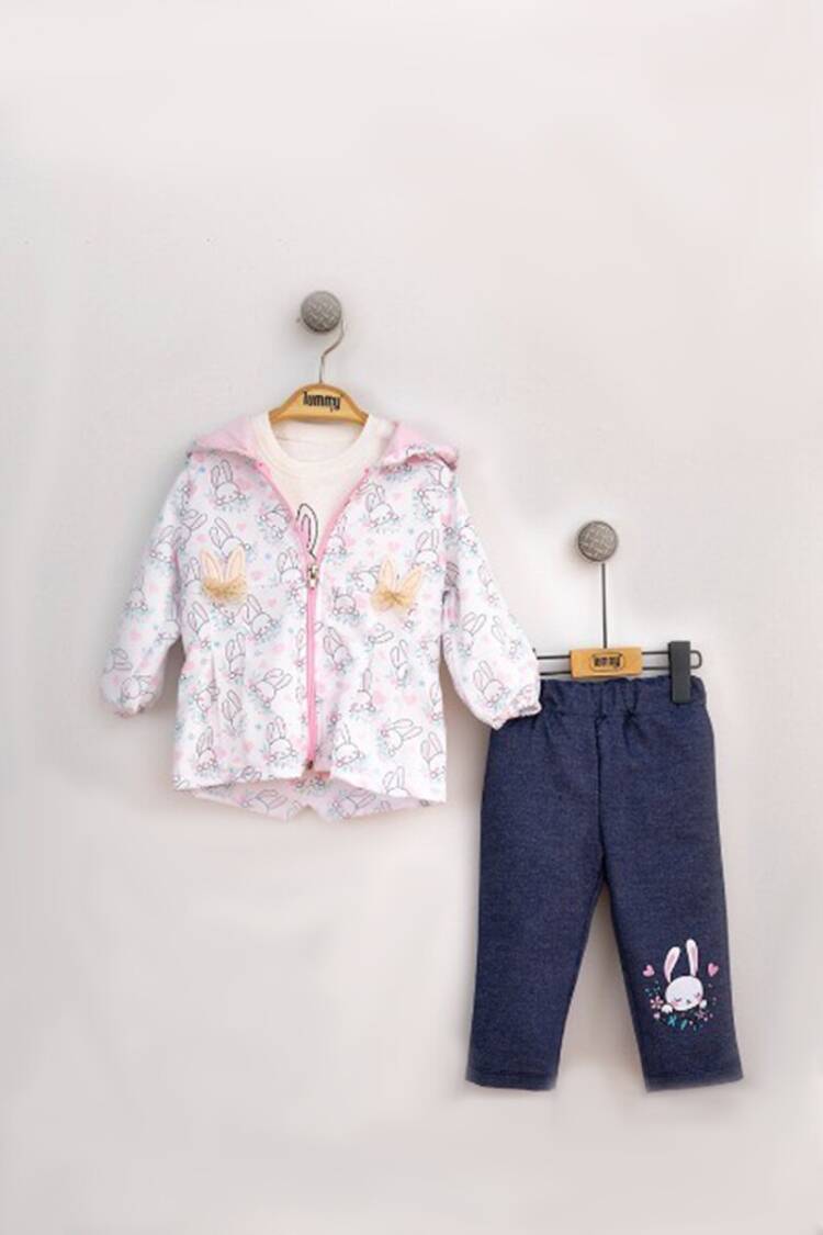 Wholesale Baby Girls 3-Piece Jacket Pants and Long Sleeve T-Shirt Set 6-18 - Brand: Lummy Baby - Kids & Baby Clothes Wholesale - Globality Store