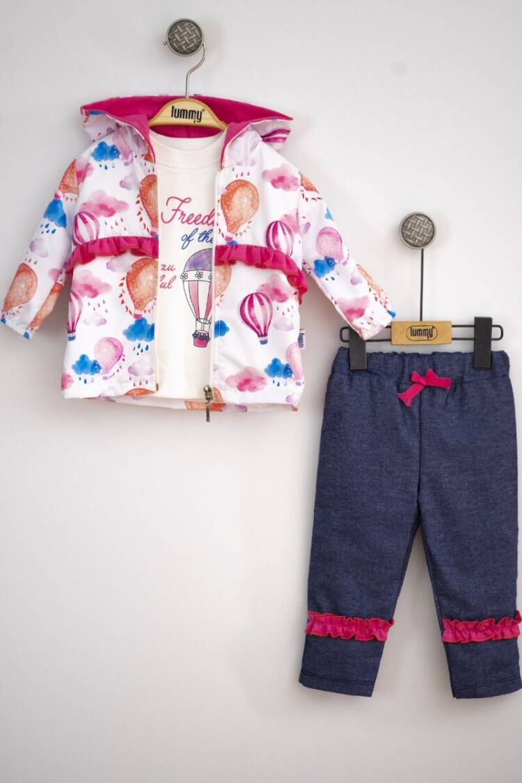 Wholesale Baby Girls 3-Piece Jacket Pants and Long Sleeve T-Shirt Set 6-18M - Brand: Lummy Baby - Kids & Baby Clothes Wholesale - Globality Store